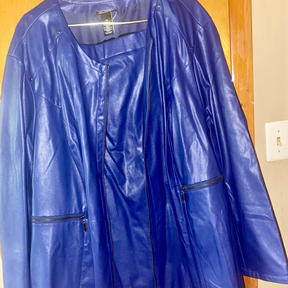 Women royal blue 2 piece dress suit size 5x